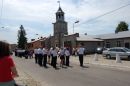 czerwiec-35 Orkiestra strażacka w Godzieszach po uroczystościach Bożego Ciała.